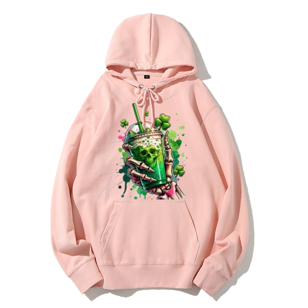 Women Cute Skeleton with Ice Graphic Hoodies