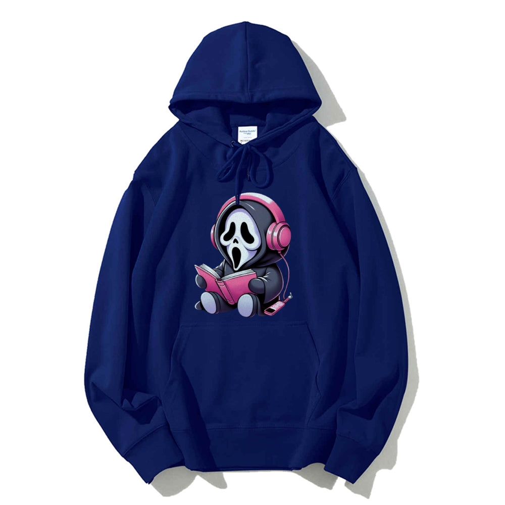 Women Cute Learning Skull Graphic Hoodies