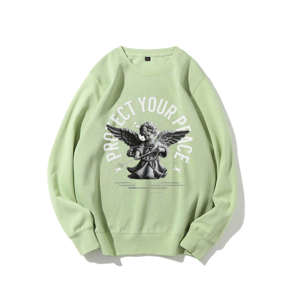 Women Protect Your Peace Angel Graphic Sweatshirts