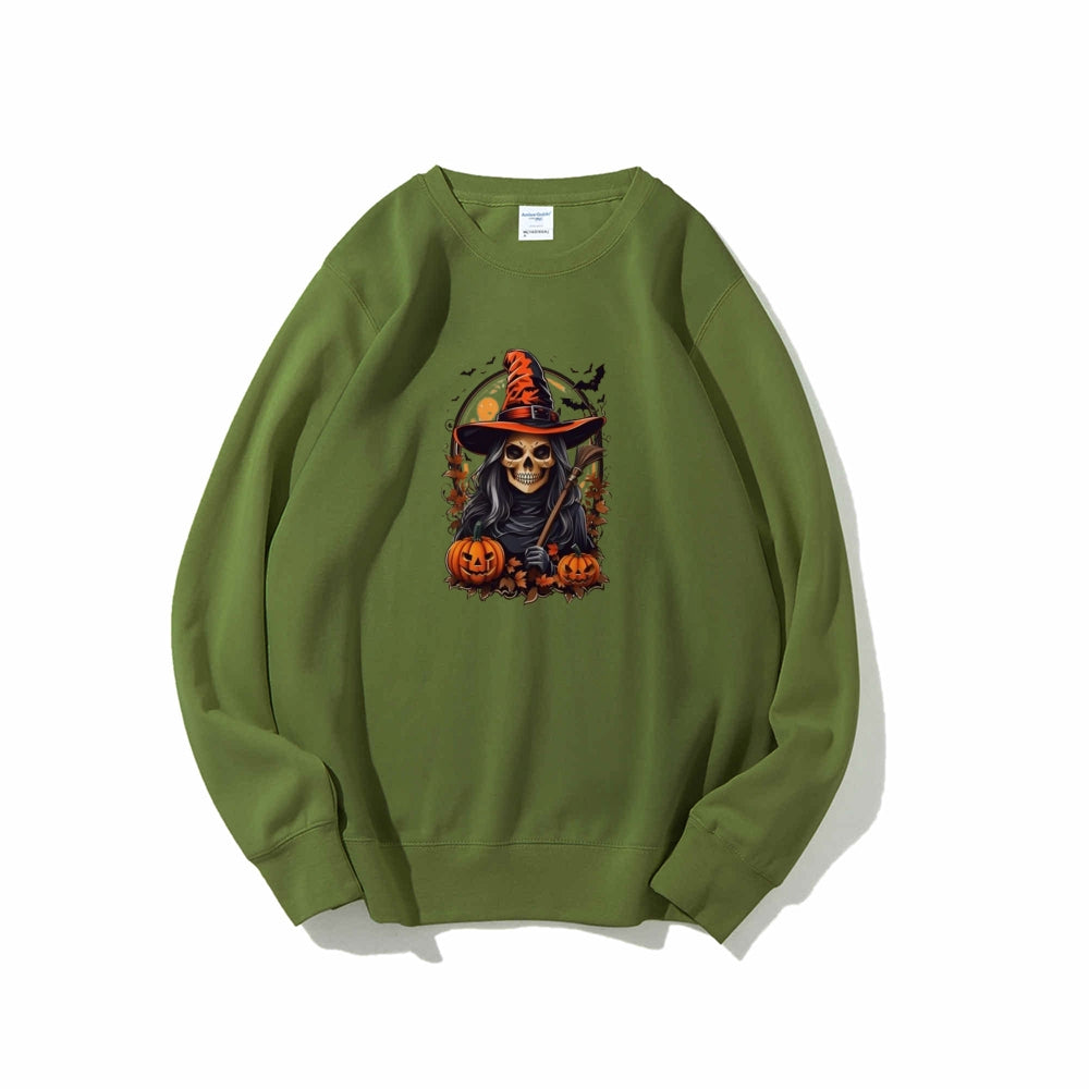 Mens Halloween Skeleton Pumpkins Graphic Sweatshirts