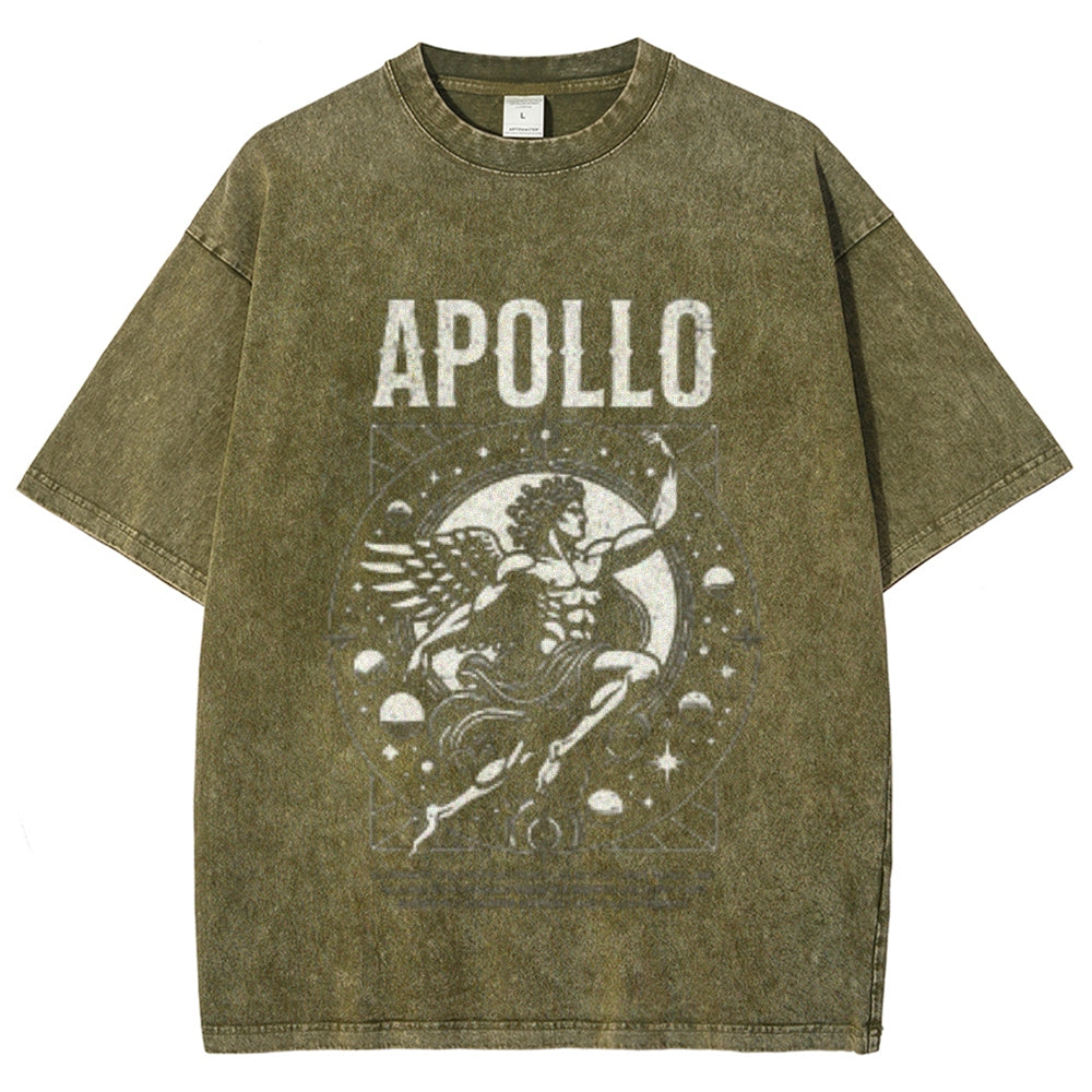 Women Washed Vintage Apollo Graphic T-shirt