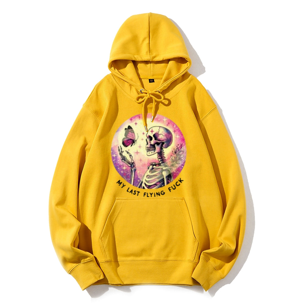 Women Cute Skeleton with Flying Graphic Hoodies