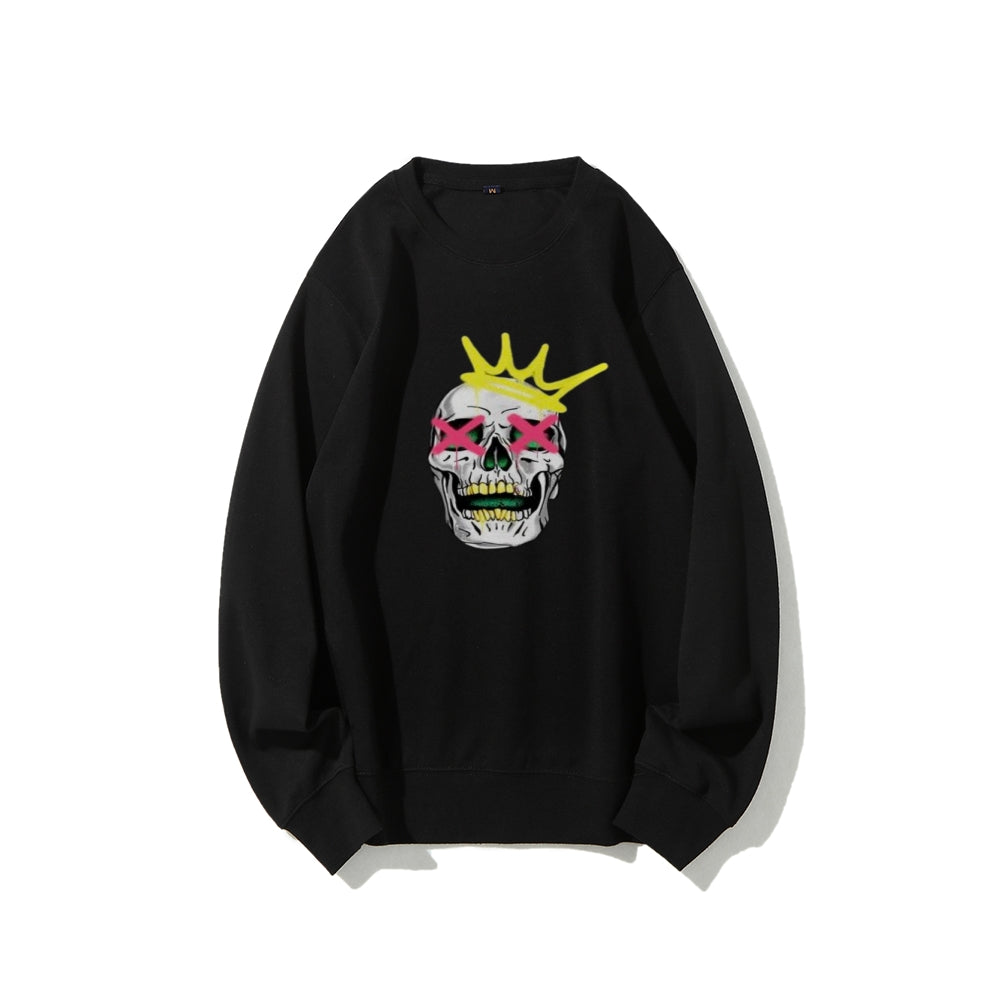 Mens Ruby Tooth King Skull Graphic Sweatshirts