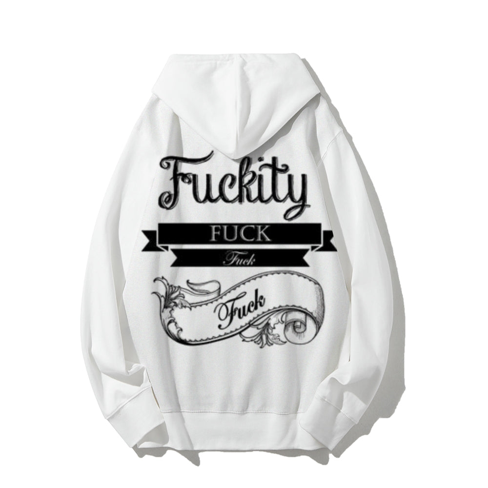 Funny Letter Graphic Pullover With Kangaroo Pocket Hoodies