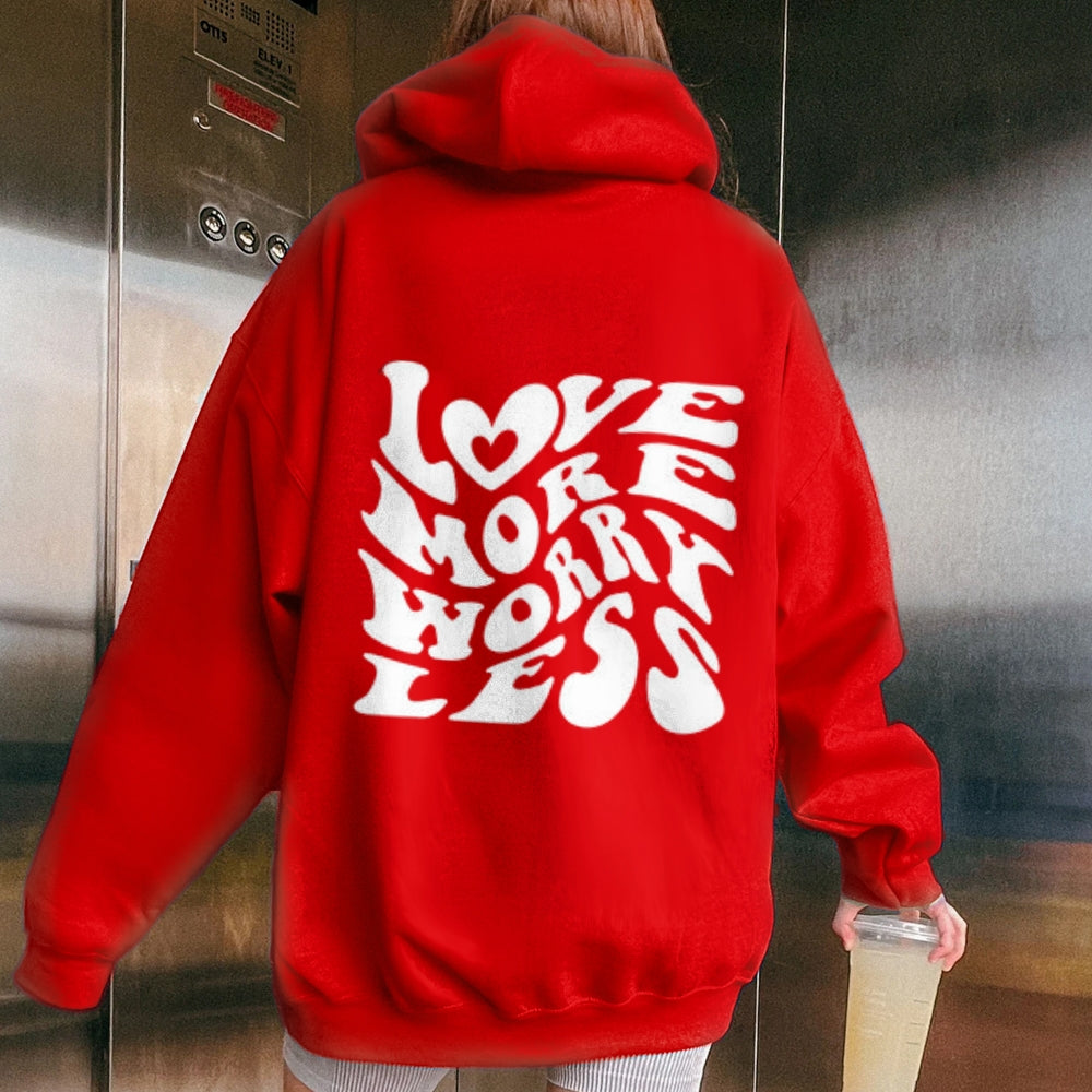 Women LOVE MORE WORK LESS Graphic Hoodies