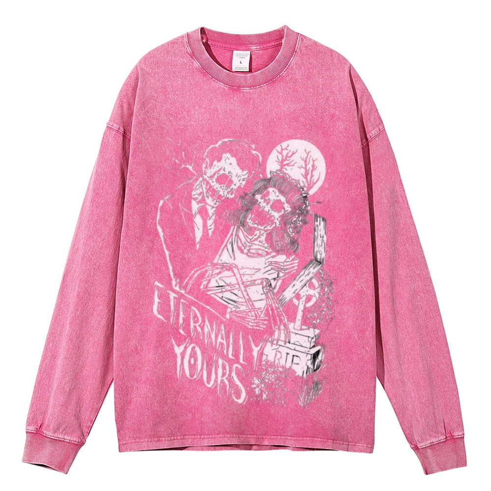 Oversized Vintage Washed ETERNALLY YOURS Graphic Sweatshirt