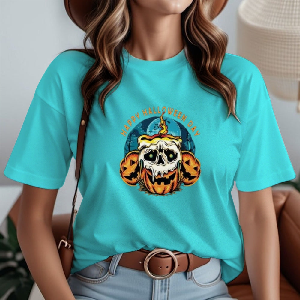 Women Happy Halloween Day Graphic T-shirt