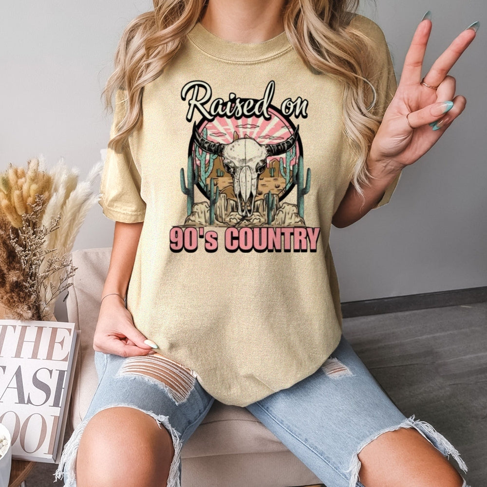 Women Raised On 90's Country Print Graphic T-shirt