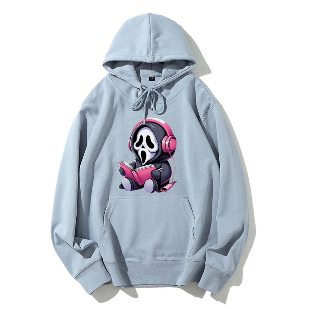 Women Cute Learning Skull Graphic Hoodies