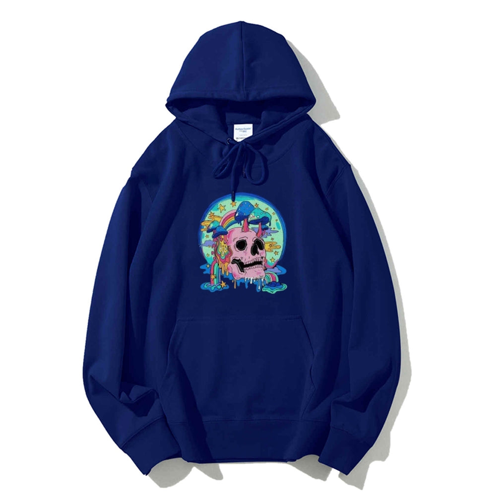 Mens Skull with Magic Mushroom Graphic Hoodies