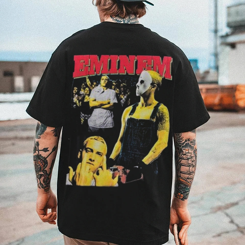 Mens Vintage Eminem Darkness Style Print Graphic Tee