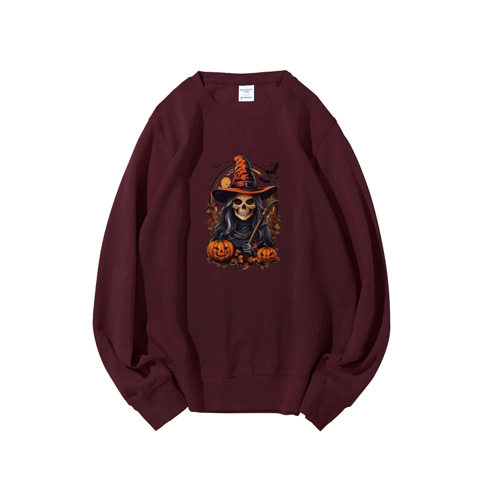 Mens Halloween Skeleton Pumpkins Graphic Sweatshirts