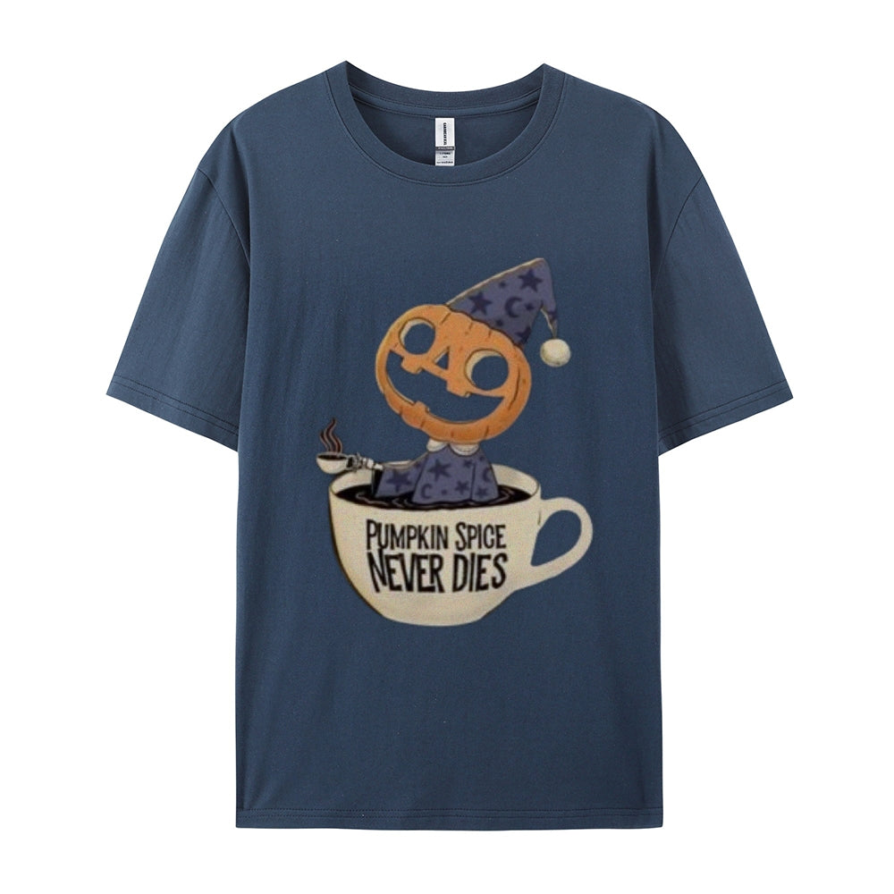 Mens Pumpkin Spice Never Dies Graphic Tee