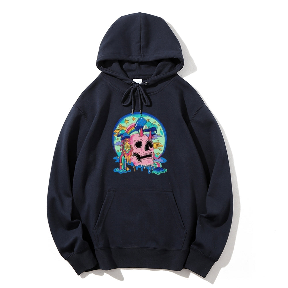 Mens Skull with Magic Mushroom Graphic Hoodies