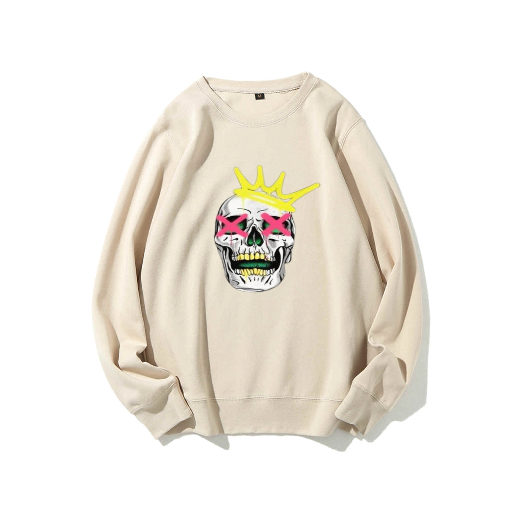 Mens Ruby Tooth King Skull Graphic Sweatshirts