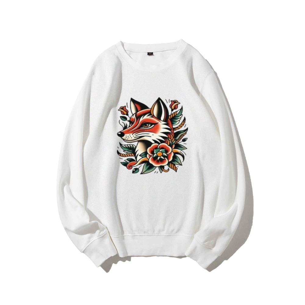 Women Fox and Flower Graphic Sweatshirts