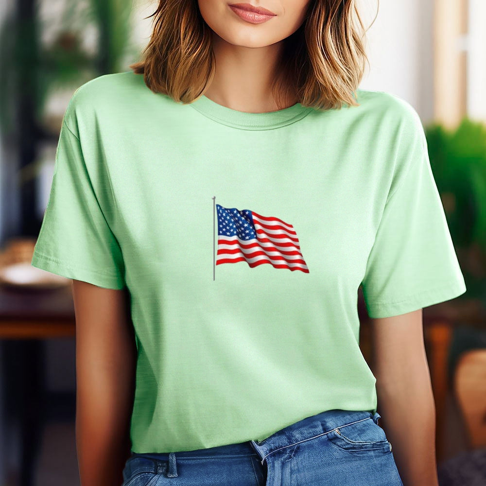 Women Flag Independence Day Stars Stripes T-shirt