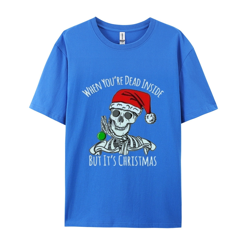 Mens Christmas Skull Graphic Tee