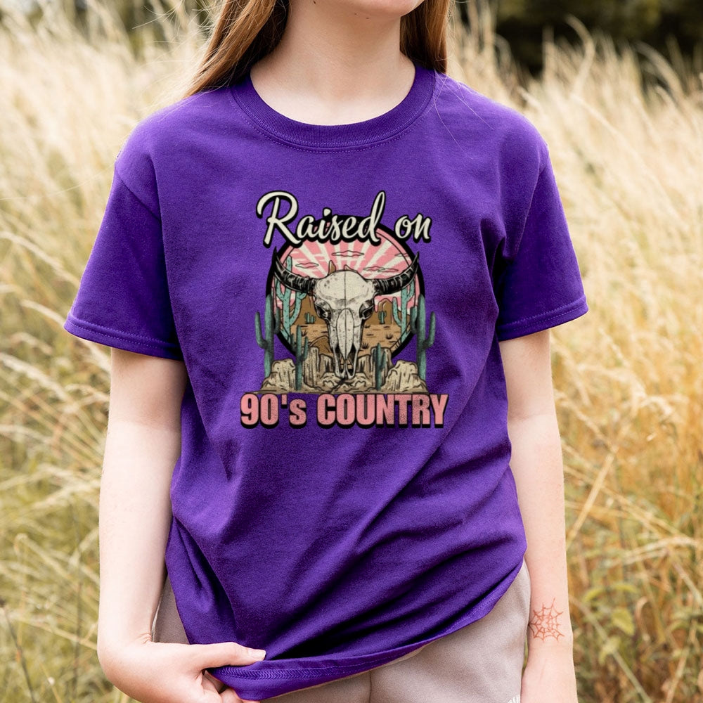 Women  Raised On 90's Country Print Graphic T-shirt