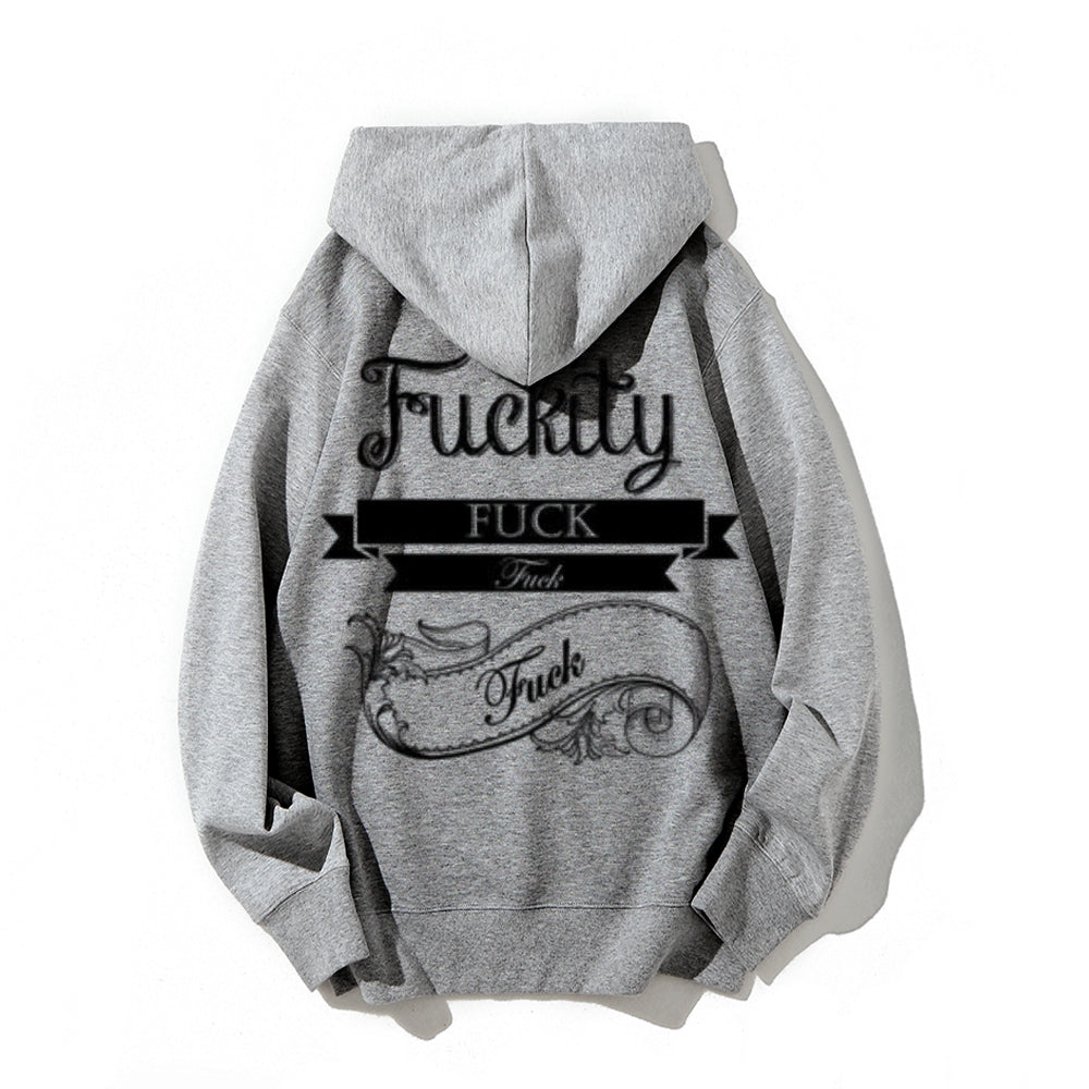 Funny Letter Graphic Pullover With Kangaroo Pocket Hoodies