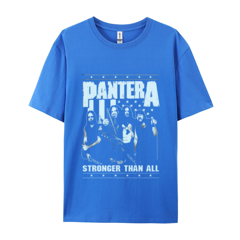 Mens Vintage The Pantera Rock Band Print Cotton Short Sleeve Casual Graphic T-shirt