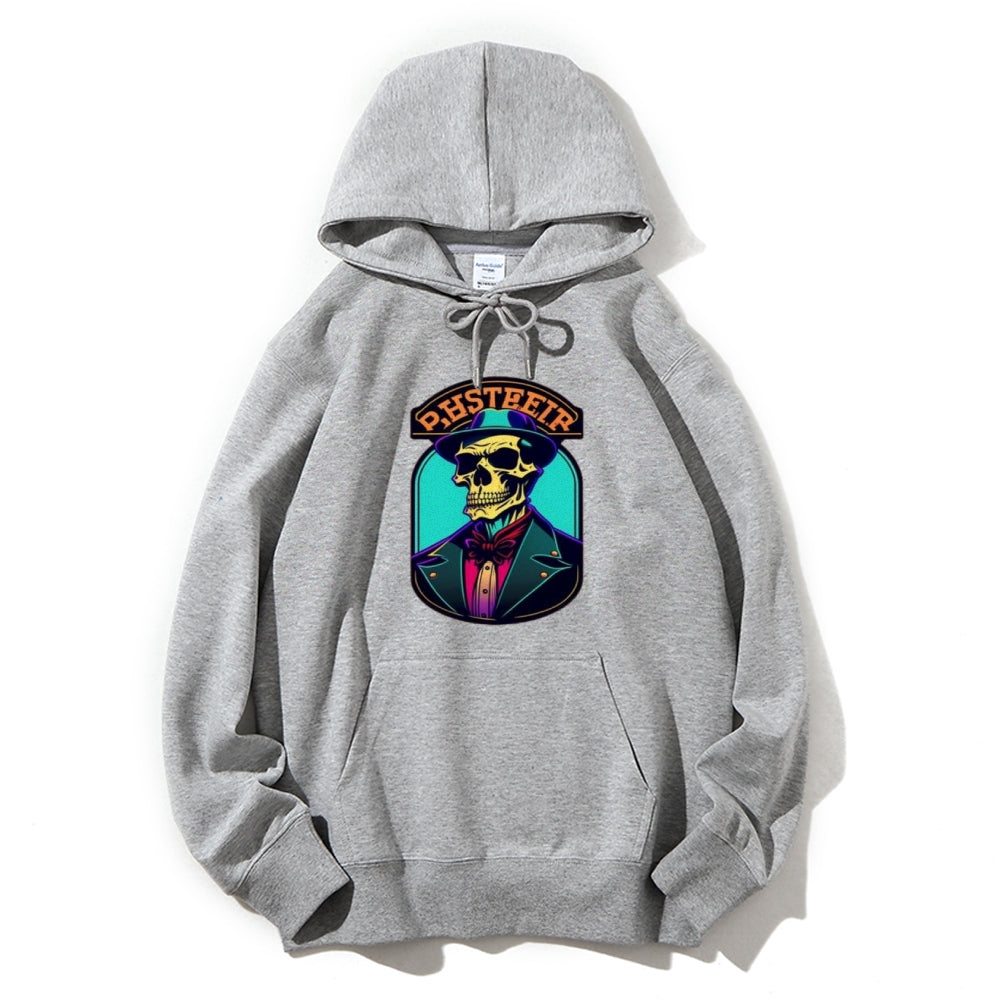 Mens Hipster Skeleton Graphic Hoodies