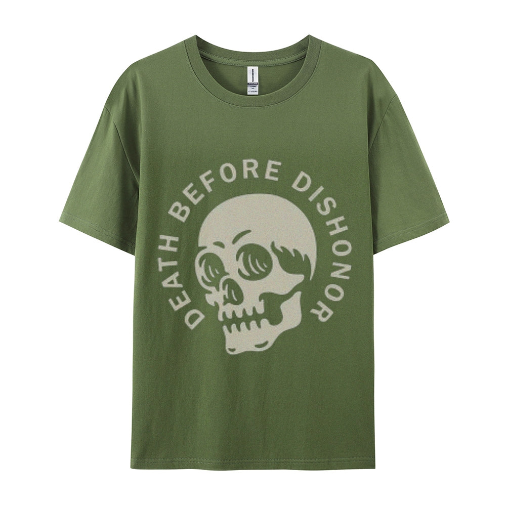 Mens Death Before Dishonor Skull Graphic Tee