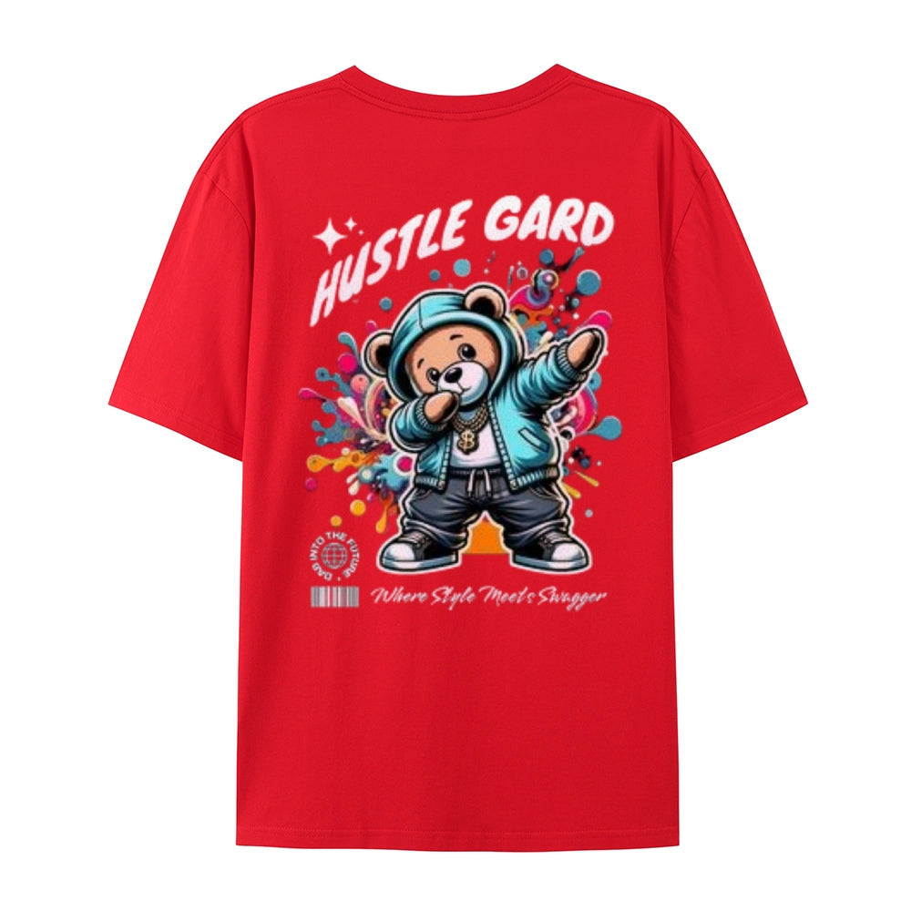 Mens HUSTLE GARD Bear Graphic Tee