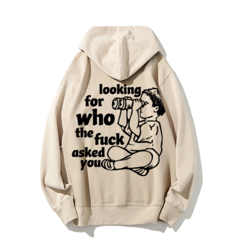 Funny Letter Graphic Pullover With Kangaroo Pocket Hoodies