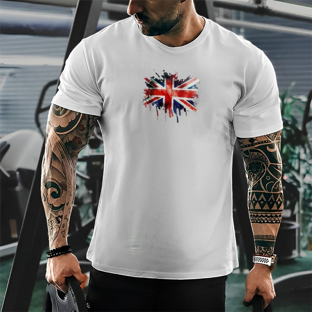 Mens Flag Print Independence Day Graphic Tee