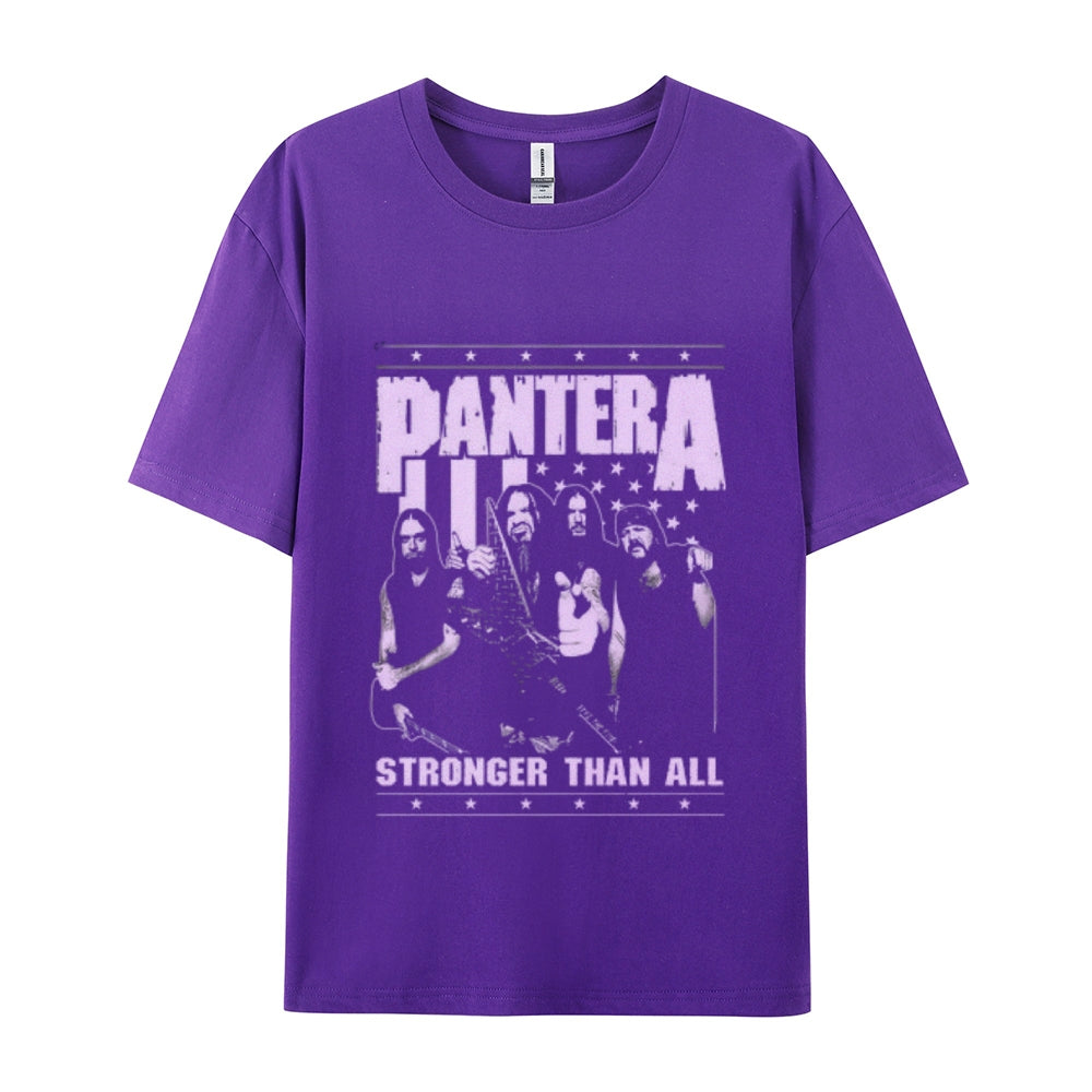 Mens Vintage The Pantera Rock Band Print Cotton Short Sleeve Casual Graphic T-shirt