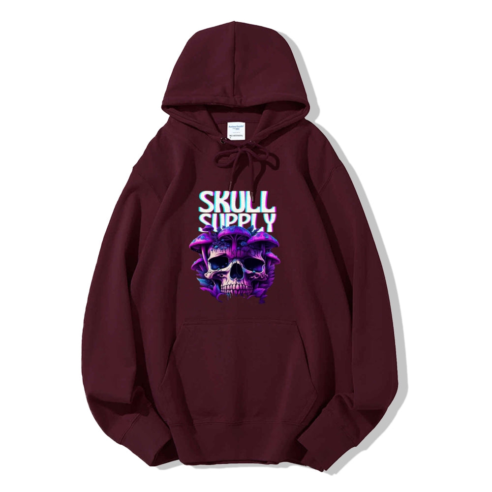 Mens Halloween Skull Supply Graphic Hoodies