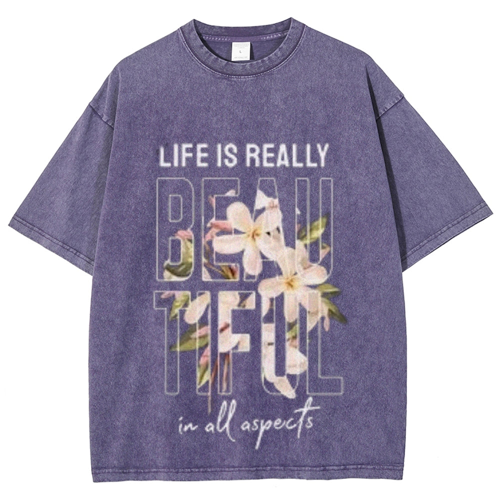 Women Washed Vintage Life Is Really Graphic Tee