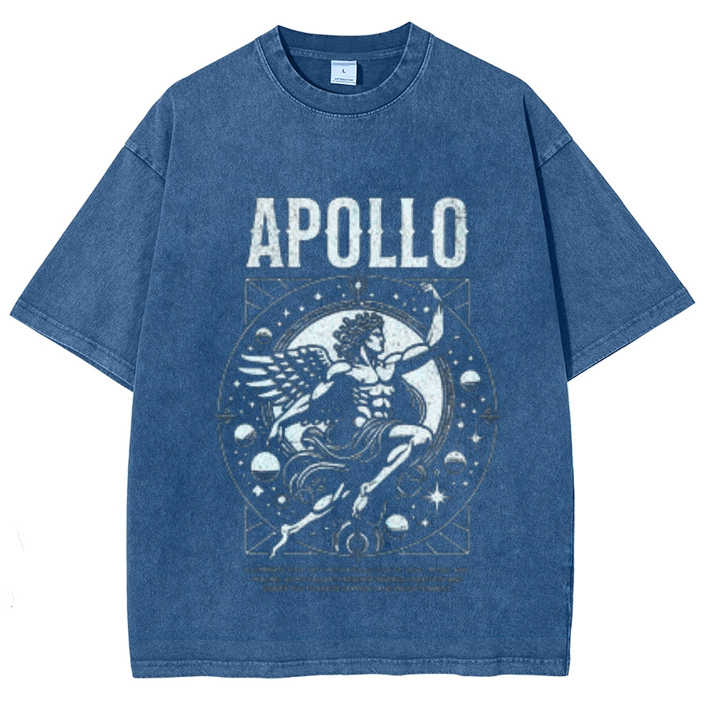 Women Washed Vintage Apollo Graphic T-shirt