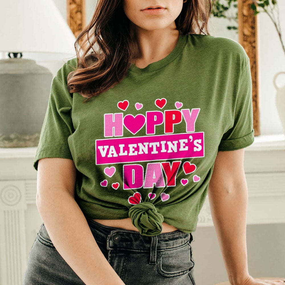 Women Happy Valentine's Day Print Graphic T-shirt