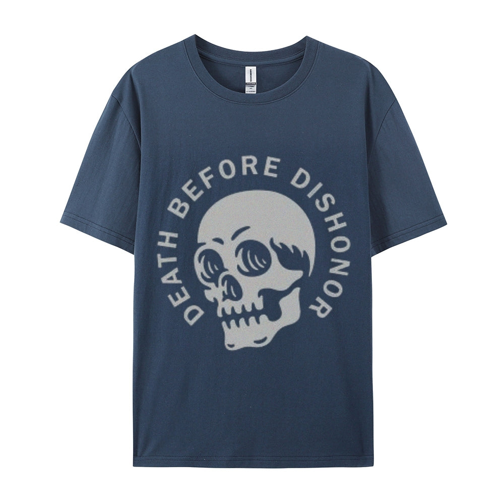 Mens Death Before Dishonor Skull Graphic Tee