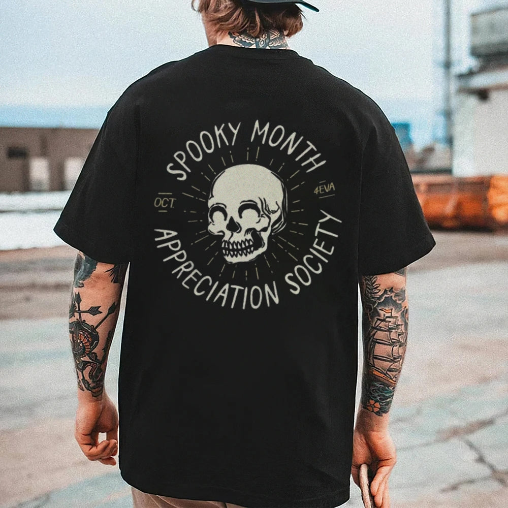 Mens Spooky Skull Graphic Tee