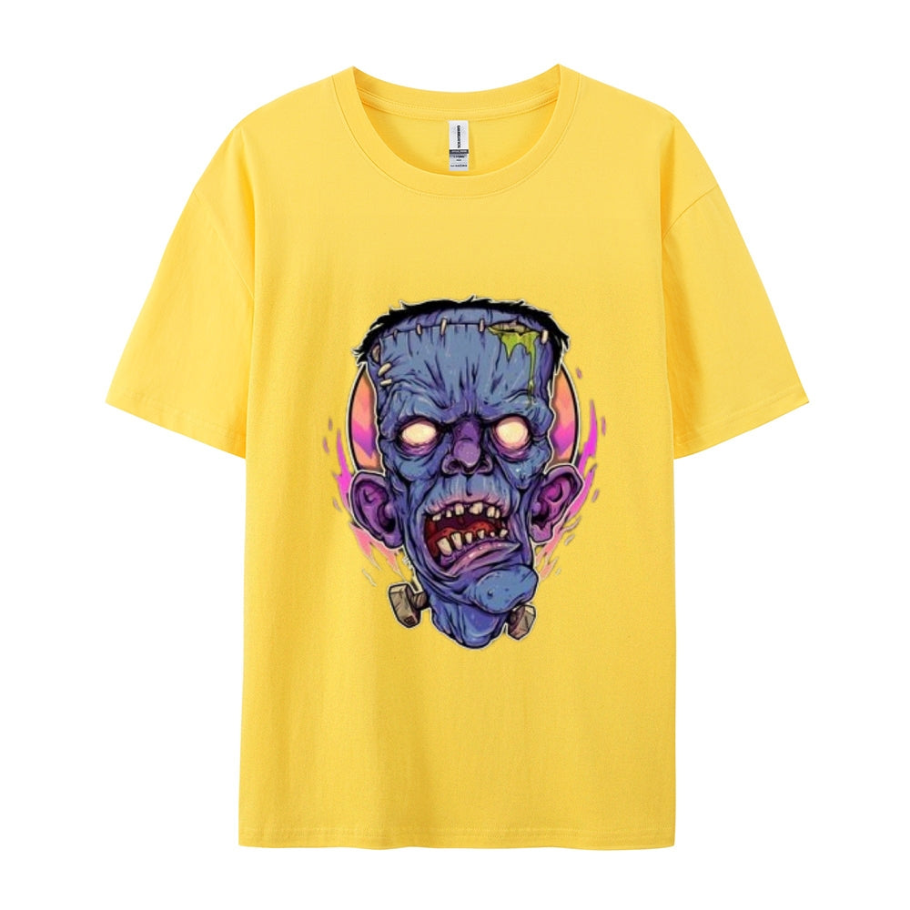 Mens Halloween Zombie Heads Graphic Tee