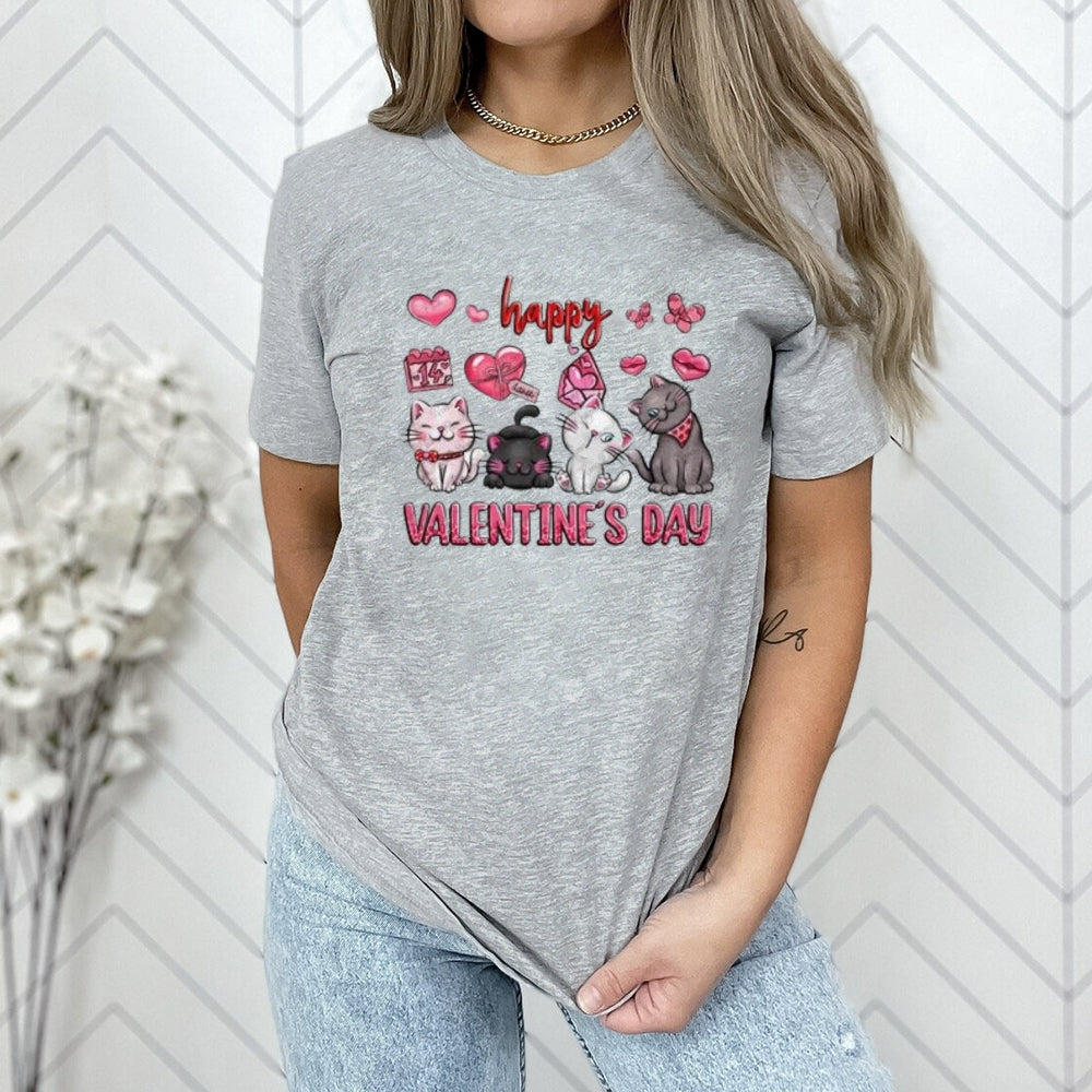 Women Happy Valentine's Day Print Graphic T-shirt