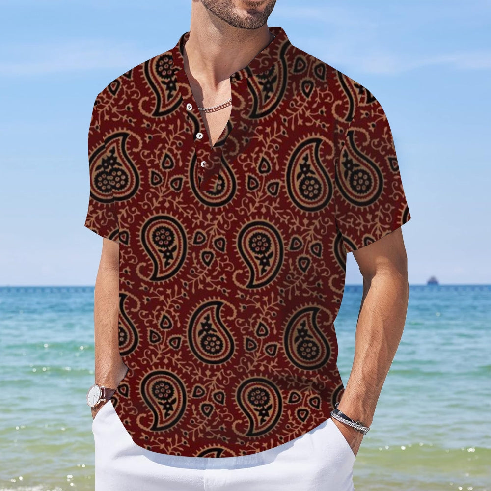 Mens Baroque Vintage Print Shirt