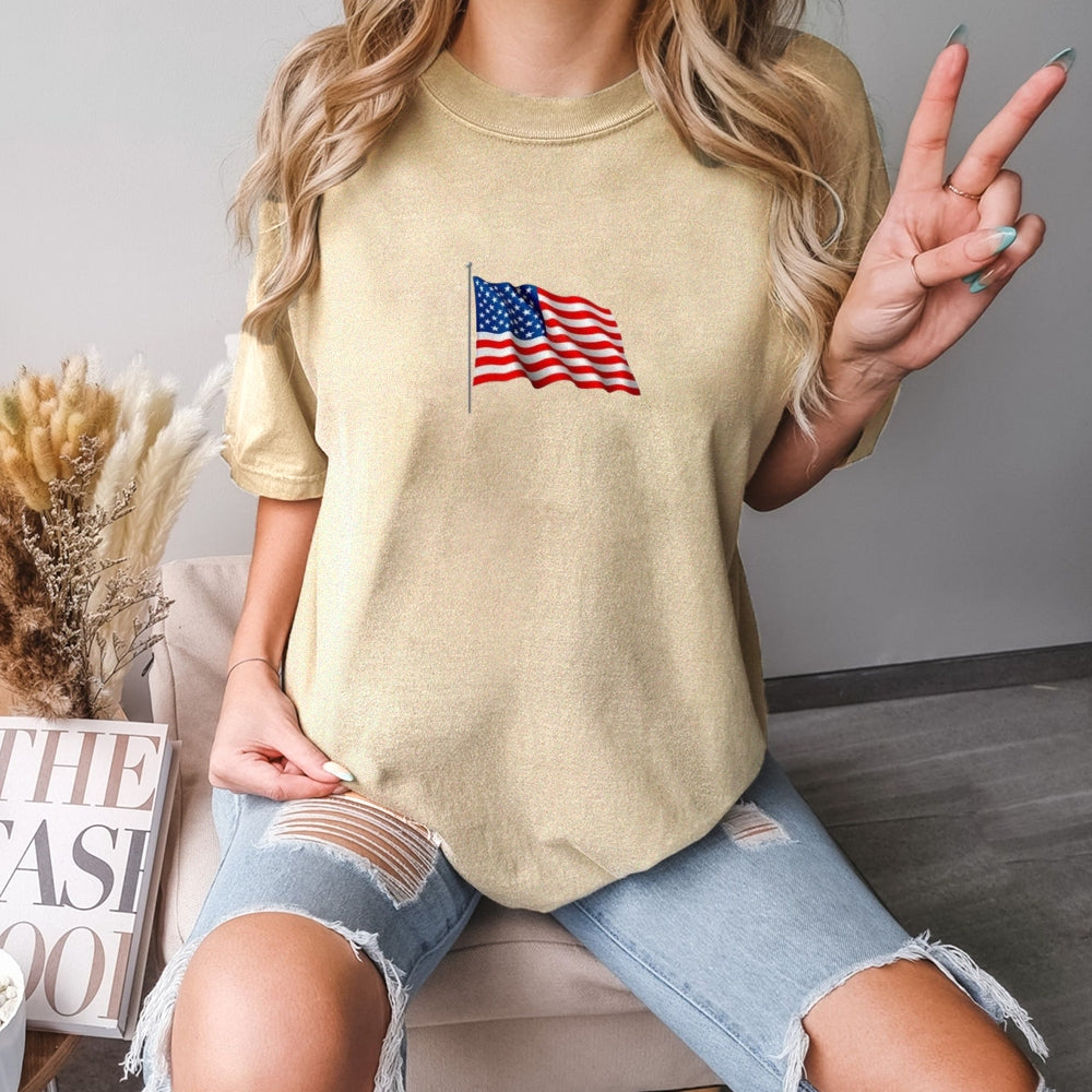 Women Flag Independence Day Stars Stripes T-shirt