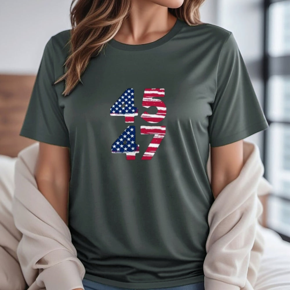 Women 45 47 Usa Flag Graphic T-shirt
