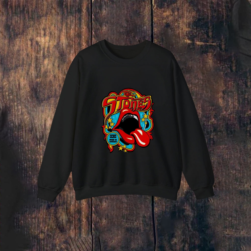 Mens Vintage The Rolling Stones Rock Band Long Sleeve Sweatshirt