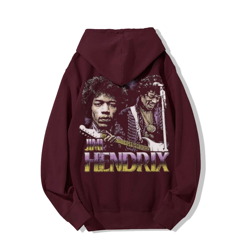 Mens Vintage Hendrix Darkness Style Print  Graphic Pullover With Kangaroo Pocket Hoodies