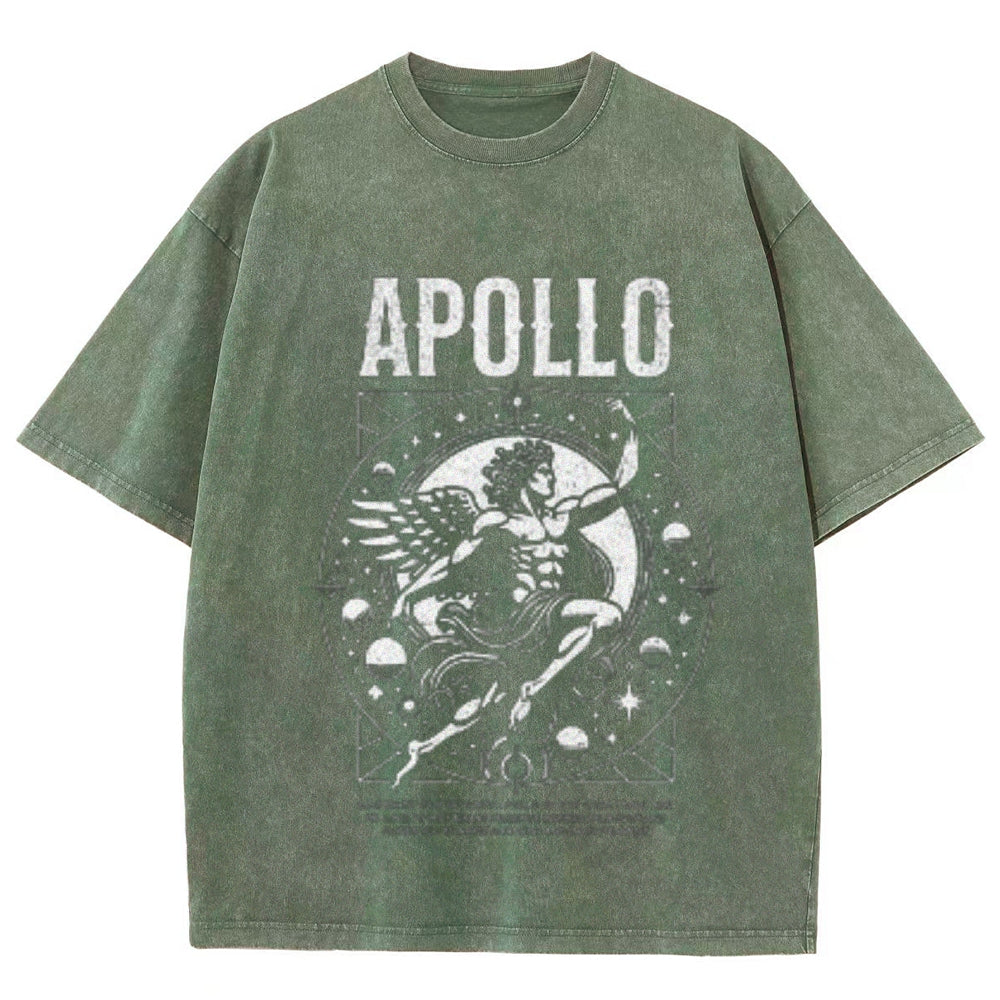 Women Washed Vintage Apollo Graphic T-shirt