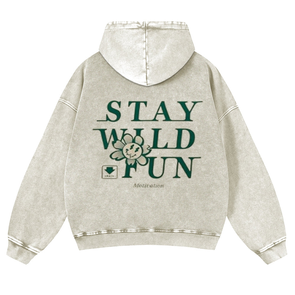 Mens Vintage Stay Wild Fun Hoodies