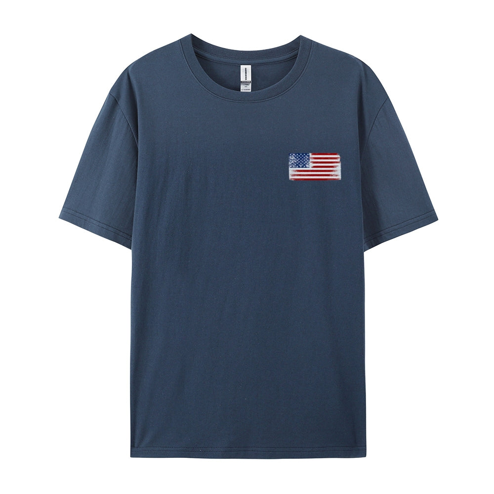 Mens American Flag Print Graphic Tee