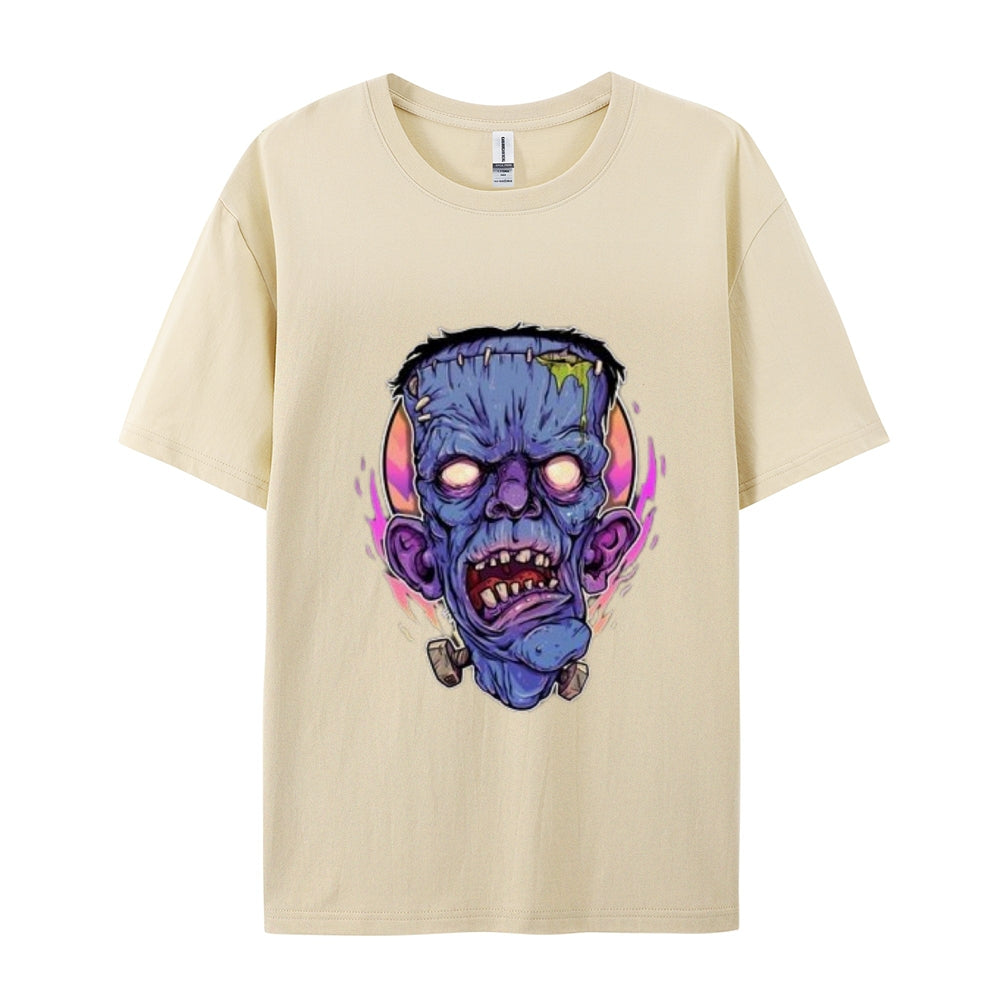 Mens Halloween Zombie Heads Graphic Tee