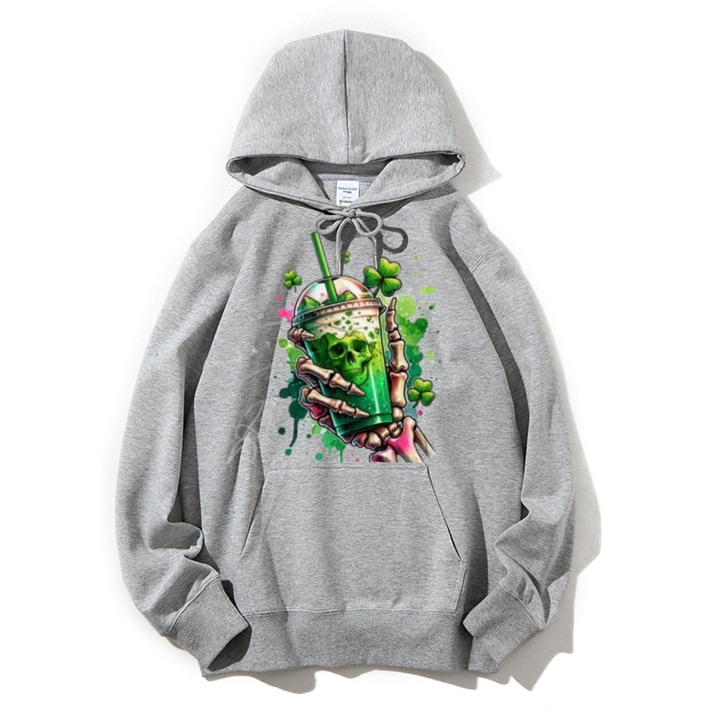 Women Cute Skeleton with Ice Graphic Hoodies