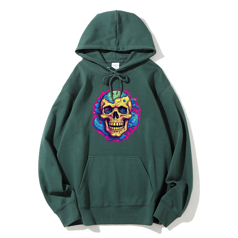 Mens Colorful Cartoon Skull Graphic Hoodies